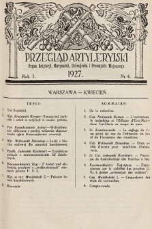 Przegląd Artyleryjski : organ artylerii, marynarki, uzbrojenia i przemysłu wojennego. 1927, nr 4