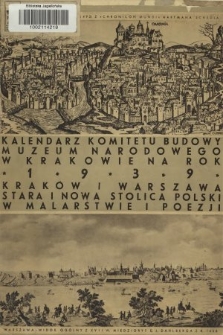 Kalendarz Komitetu Budowy Muzeum Narodowego w Krakowie na Rok 1939