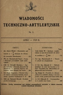 Wiadomości Techniczno-Artyleryjskie. 1929, nr 2