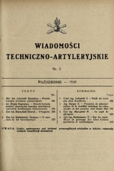 Wiadomości Techniczno-Artyleryjskie. 1929, nr 3