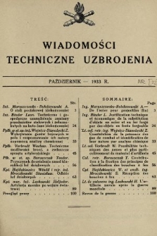 Wiadomości Techniczne Uzbrojenia. 1933, nr 22