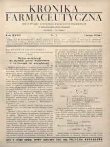 Kronika Farmaceutyczna : organ Związku Zawodowego Farmaceutów-Pracowników w Rzeczypospolitej Polskiej. 1934, nr 3