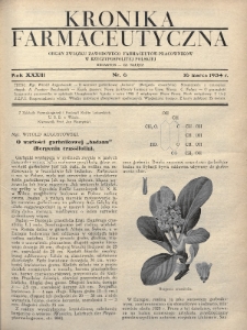 Kronika Farmaceutyczna : organ Związku Zawodowego Farmaceutów-Pracowników w Rzeczypospolitej Polskiej. 1934, nr 6