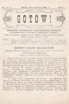 Gotów! : okólnik miesięczny Kieleckiego Związku Stowarzyszeń Polskiej Młodzieży Męskiej. R. 1, 1925, nr 2-3