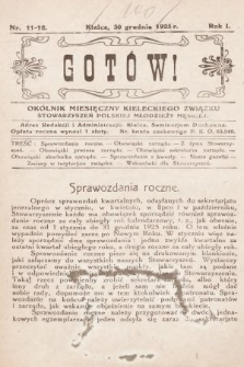 Gotów! : okólnik miesięczny Kieleckiego Związku Stowarzyszeń Polskiej Młodzieży Męskiej. R. 1, 1925, nr 11-12