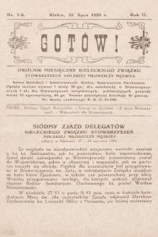 Gotów! : okólnik miesięczny Kieleckiego Związku Stowarzyszeń Polskiej Młodzieży Męskiej. R. 2, 1926, nr 7-8