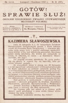Gotów! Sprawie Służ! : okólnik Kieleckiego Związku Stowarzyszeń Młodzieży Polskiej. R. 2, 1928, nr 11-12