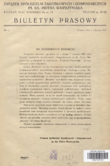 Biuletyn Prasowy. 1937, nr 1