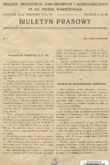 Biuletyn Prasowy. 1938, nr 1