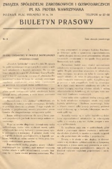Biuletyn Prasowy. 1938, nr 3