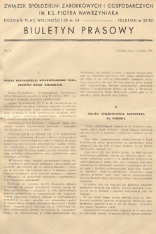 Biuletyn Prasowy. 1938, nr 8