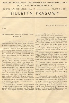 Biuletyn Prasowy. 1938, nr 10