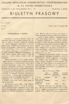 Biuletyn Prasowy. 1938, nr 11