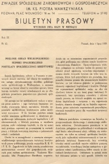 Biuletyn Prasowy. 1939, nr 12