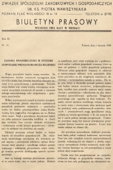 Biuletyn Prasowy. 1939, nr 14
