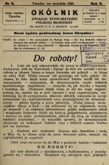 Okólnik Związku Stowarzyszeń Polskiej Młodzieży. 1925, nr 9