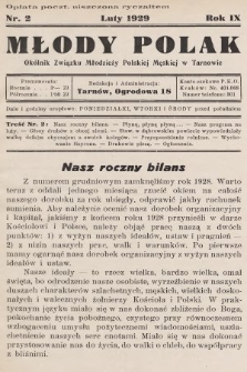 Młody Polak : okólnik Związku Młodzieży Polskiej Męskiej w Tarnowie. 1929, nr 2