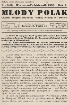 Młody Polak : okólnik Związku Młodzieży Polskiej Męskiej w Tarnowie. 1930, nr 9-10