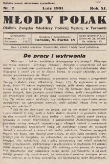 Młody Polak : okólnik Związku Młodzieży Polskiej Męskiej w Tarnowie. 1931, nr 2