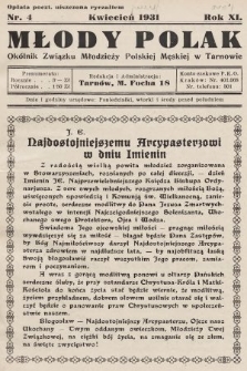 Młody Polak : okólnik Związku Młodzieży Polskiej Męskiej w Tarnowie. 1931, nr 4