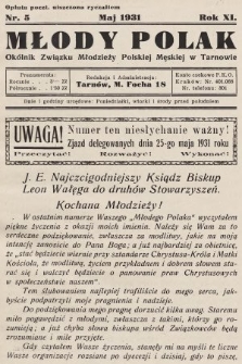 Młody Polak : okólnik Związku Młodzieży Polskiej Męskiej w Tarnowie. 1931, nr 5