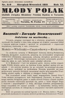 Młody Polak : okólnik Związku Młodzieży Polskiej Męskiej w Tarnowie. 1931, nr 8-9