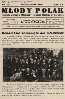 Młody Polak : okólnik Związku Młodzieży Polskiej Męskiej w Tarnowie. 1931, nr 10