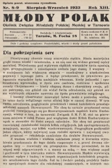 Młody Polak : okólnik Związku Młodzieży Polskiej Męskiej w Tarnowie. 1933, nr 8-9