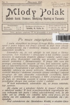 Młody Polak : okólnik Katol. Stowarz. Młodzieży Męskiej w Tarnowie. 1935, nr 1