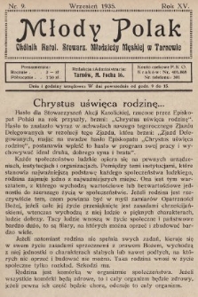 Młody Polak : okólnik Katol. Stowarz. Młodzieży Męskiej w Tarnowie. 1935, nr 9