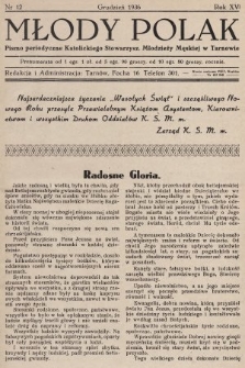 Młody Polak : pismo perjodyczne Katolickiego Stowarzysz. Młodzieży Męskiej w Tarnowie. 1936, nr 12