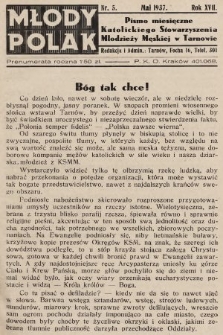 Młody Polak : pismo miesięczne Katolickiego Stowarzyszenia Młodzieży Męskiej w Tarnowie. 1937, nr 5