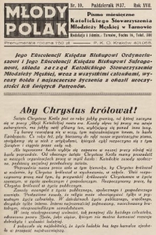 Młody Polak : pismo miesięczne Katolickiego Stowarzyszenia Młodzieży Męskiej w Tarnowie. 1937, nr 10