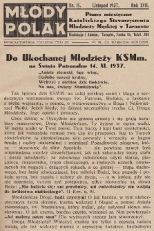 Młody Polak : pismo miesięczne Katolickiego Stowarzyszenia Młodzieży Męskiej w Tarnowie. 1937, nr 11