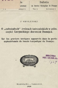 O „zubożałych” żwirach tatrzańskich w półn. części karpackiego dorzecza Dunajca