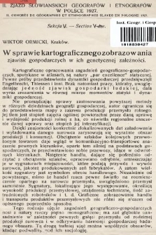 W sprawie kartograficznego zobrazowania zjawisk gospodarczych w ich genetycznej zależności