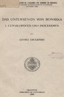 Das Untersenon von Bonarka. 1, Cephalopoden und Inoceramen