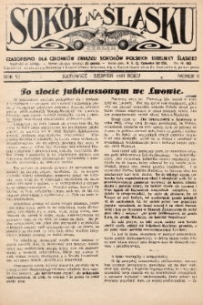 Sokół na Śląsku : czasopismo dla członków Związku Sokołów Polskich Dzielnicy Śląskiej. 1927, nr 8