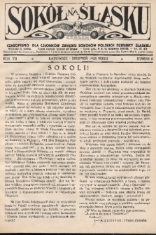 Sokół na Śląsku : czasopismo dla członków Związku Sokołów Polskich Dzielnicy Śląskiej. 1928, nr 8
