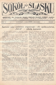 Sokół na Śląsku : czasopismo dla członków Związku Sokołów Polskich Dzielnicy Śląskiej. 1928, nr 10