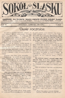 Sokół na Śląsku : czasopismo dla członków Związku Sokołów Polskich Dzielnicy Śląskiej. 1928, nr 11