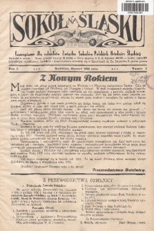 Sokół na Śląsku : czasopismo dla członków Związku Sokołów Polskich Dzielnicy Śląskiej. 1931, nr 1