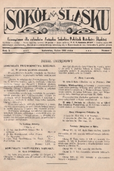 Sokół na Śląsku : czasopismo dla członków Związku Sokołów Polskich Dzielnicy Śląskiej. 1931, nr 7