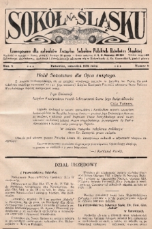 Sokół na Śląsku : czasopismo dla członków Związku Sokołów Polskich Dzielnicy Śląskiej. 1931, nr 9