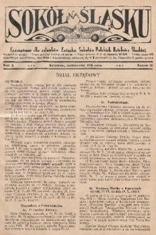 Sokół na Śląsku : czasopismo dla członków Związku Sokołów Polskich Dzielnicy Śląskiej. 1931, nr 10