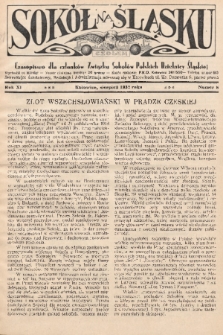 Sokół na Śląsku : czasopismo dla członków Związku Sokołów Polskich Dzielnicy Śląskiej. 1932, nr 8