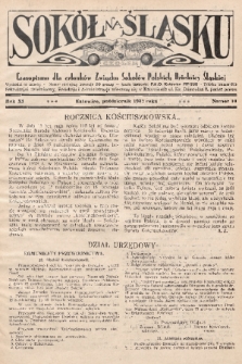 Sokół na Śląsku : czasopismo dla członków Związku Sokołów Polskich Dzielnicy Śląskiej. 1932, nr 10