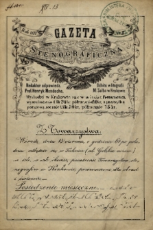 Gazeta Stenograficzna. 1877, nr 3