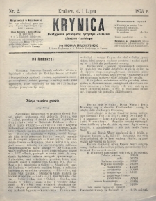 Krynica : dwutygodnik poświęcony ojczystym zakładom zdrojowo-kąpielowym. 1873, nr 2