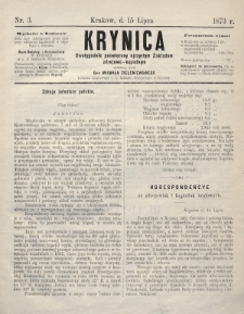 Krynica : dwutygodnik poświęcony ojczystym zakładom zdrojowo-kąpielowym. 1873, nr 3